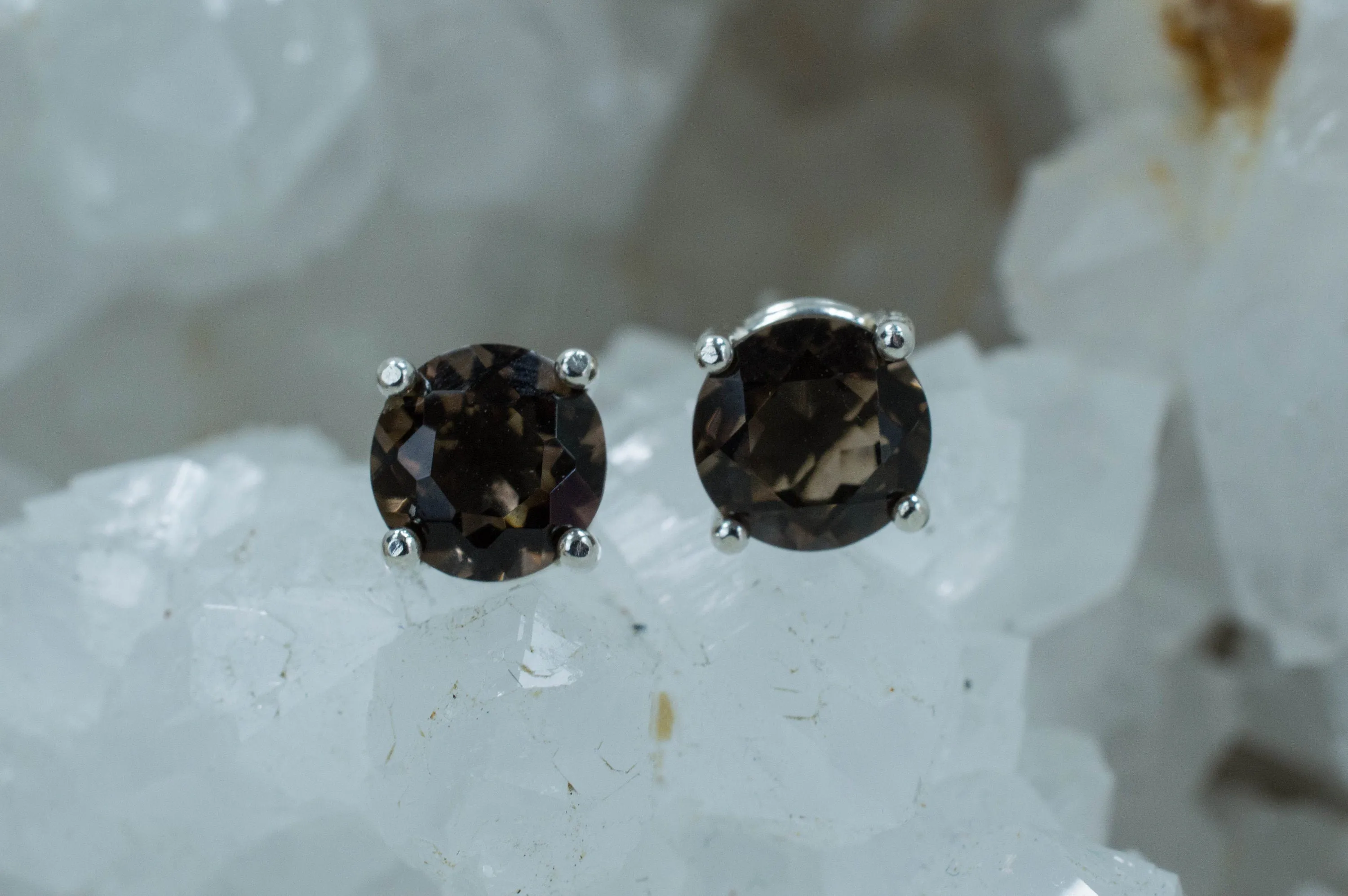 Smoky Quartz Earrings; Genuine Untreated USA Quartz