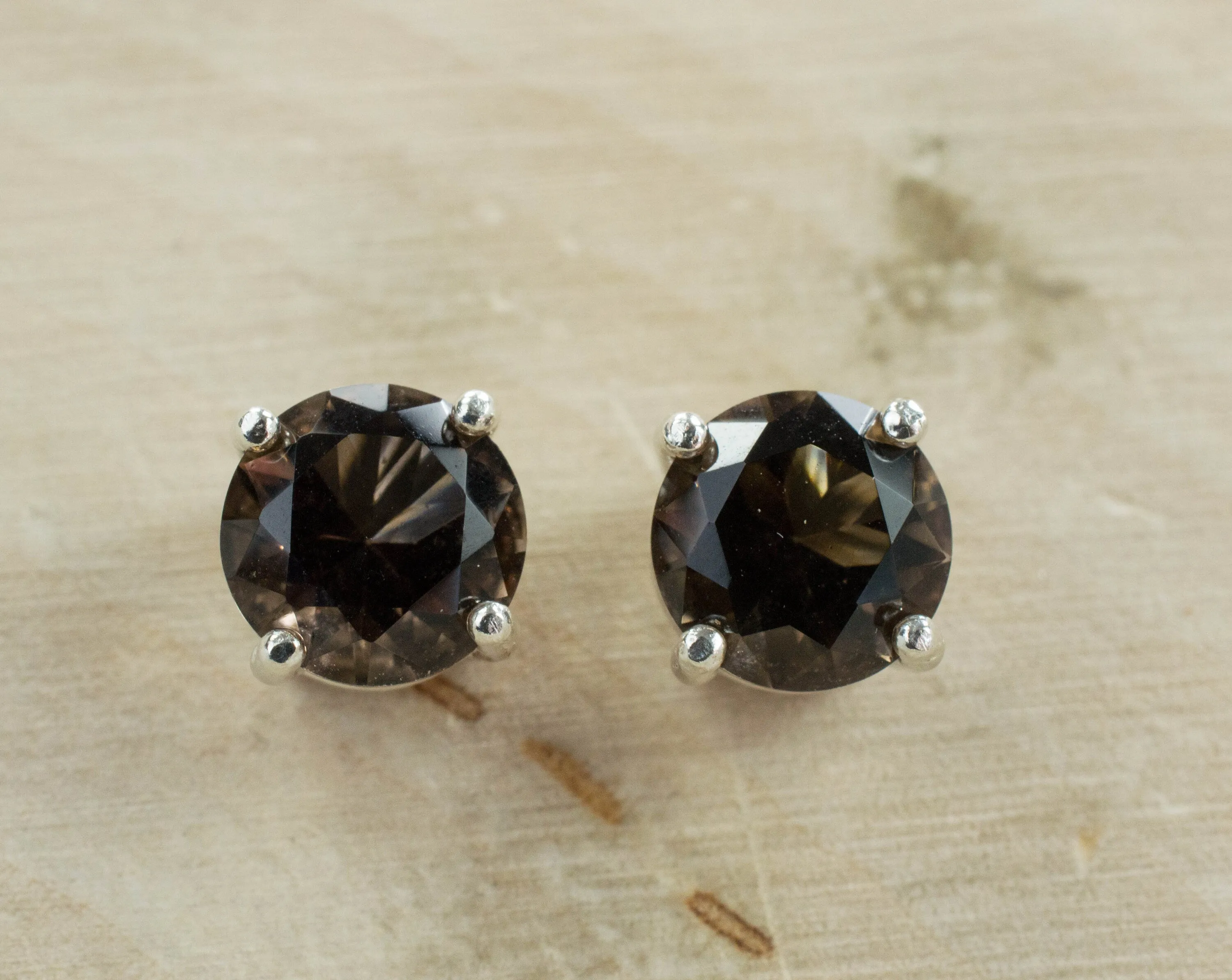 Smoky Quartz Earrings; Genuine Untreated USA Smokey Quartz