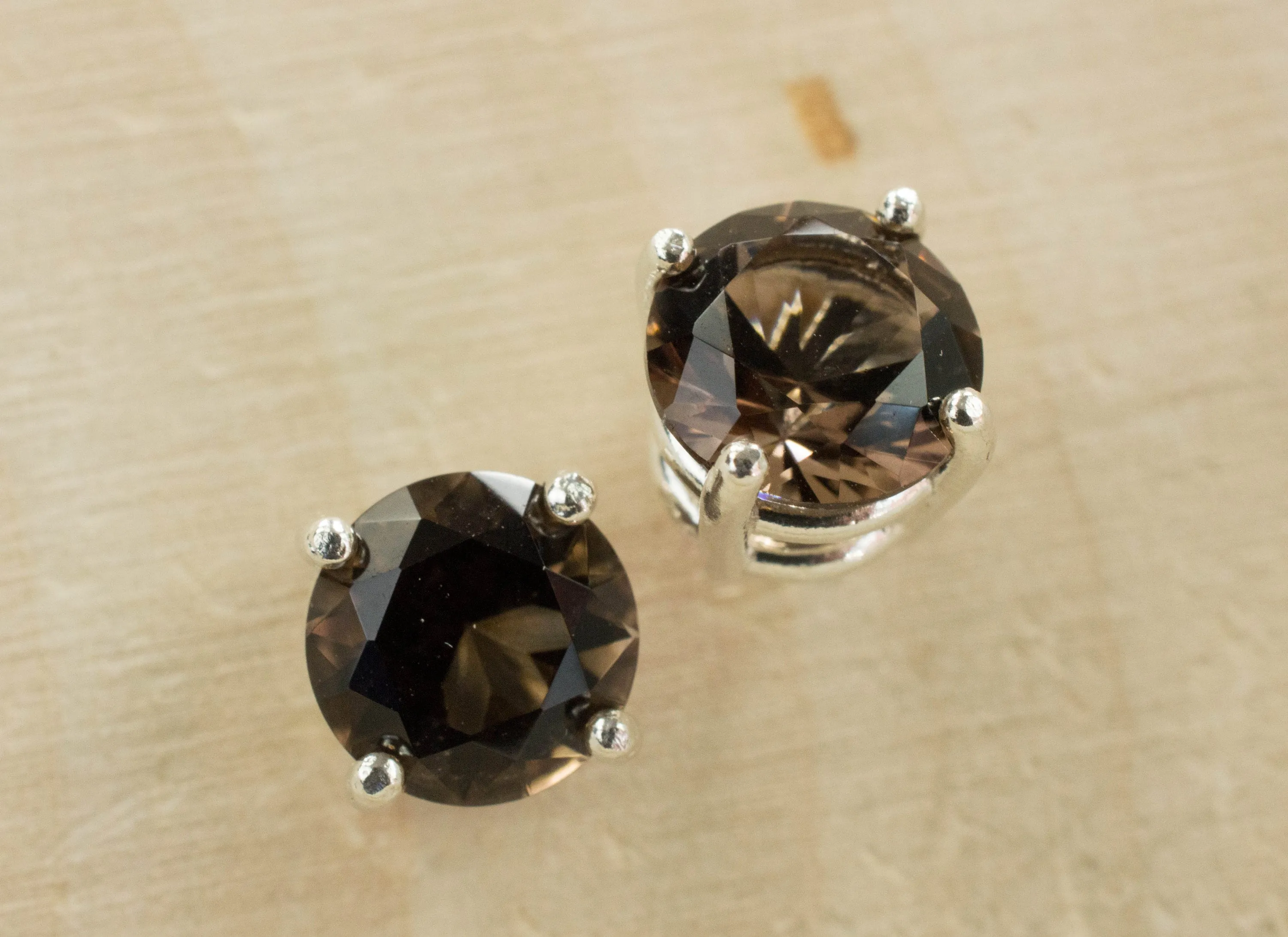 Smoky Quartz Earrings; Genuine Untreated USA Smokey Quartz