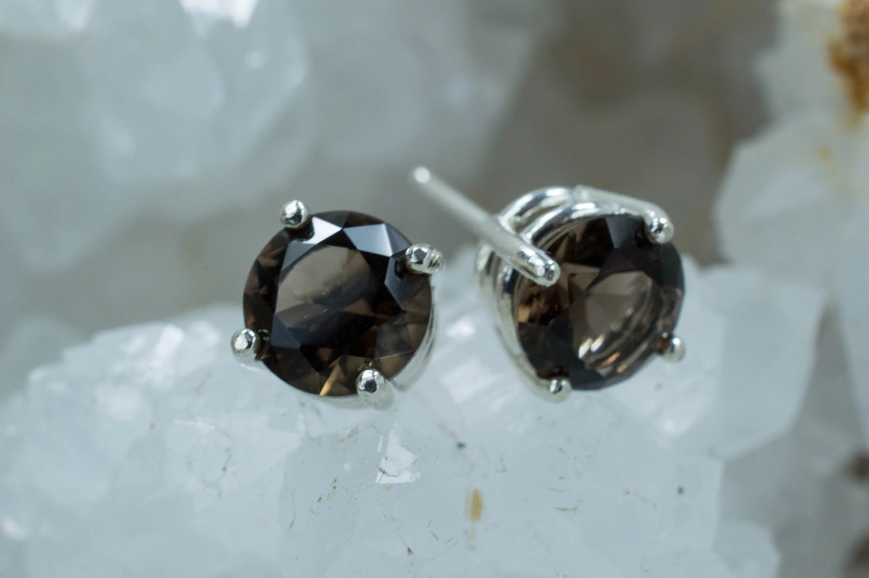 Smoky Quartz Earrings; Genuine Untreated USA Smokey Quartz