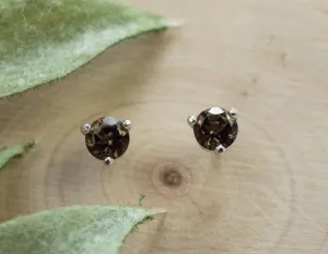 Smoky Quartz Earrings; Natural Untreated USA Quartz; 0.455cts