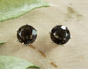 Smoky Quartz Earrings; Natural Untreated USA Quartz