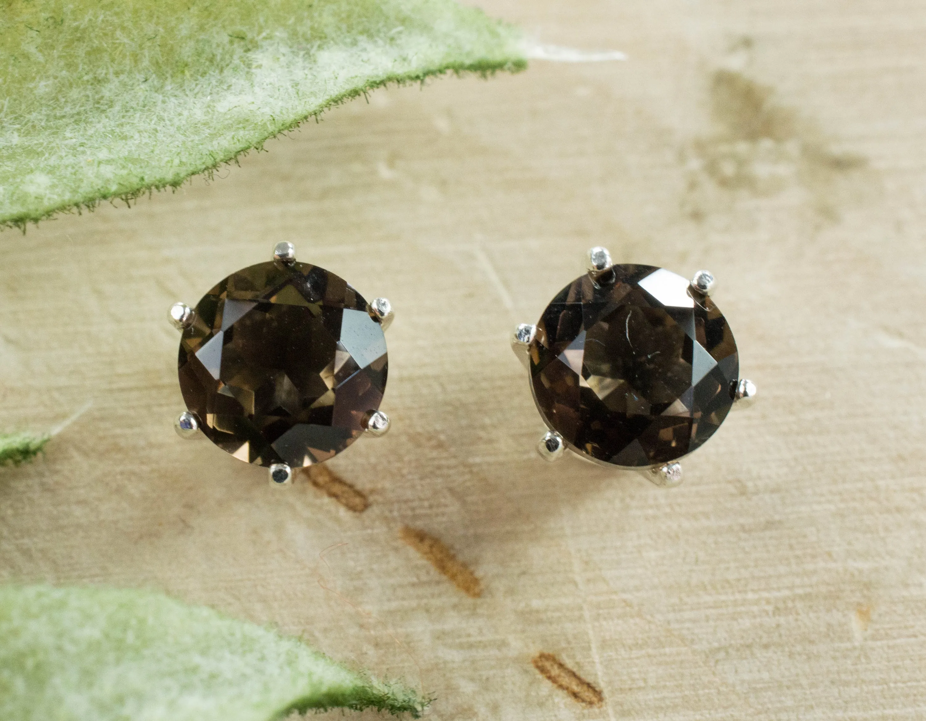Smoky Quartz Earrings; Natural Untreated USA Quartz