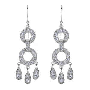 Sterling Silver And Cubic Zirconia Chandelier Drop Earrings