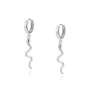 Sterling Silver Snake Charm Earrings