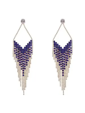 Tassel chandelier earrings in sapphire