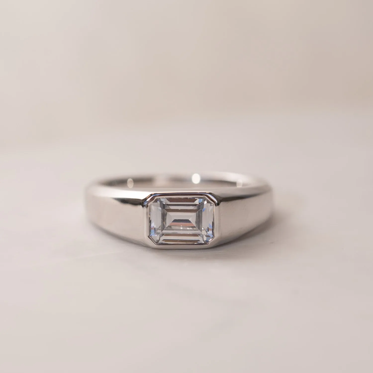 The Dillon Ring | Emerald Lab Diamond Statement Signet Solitaire