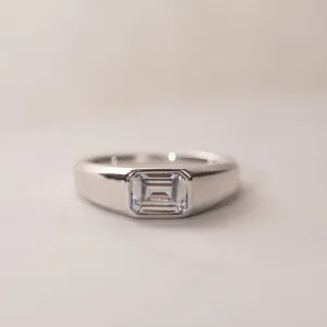 The Dillon Ring | Emerald Lab Diamond Statement Signet Solitaire