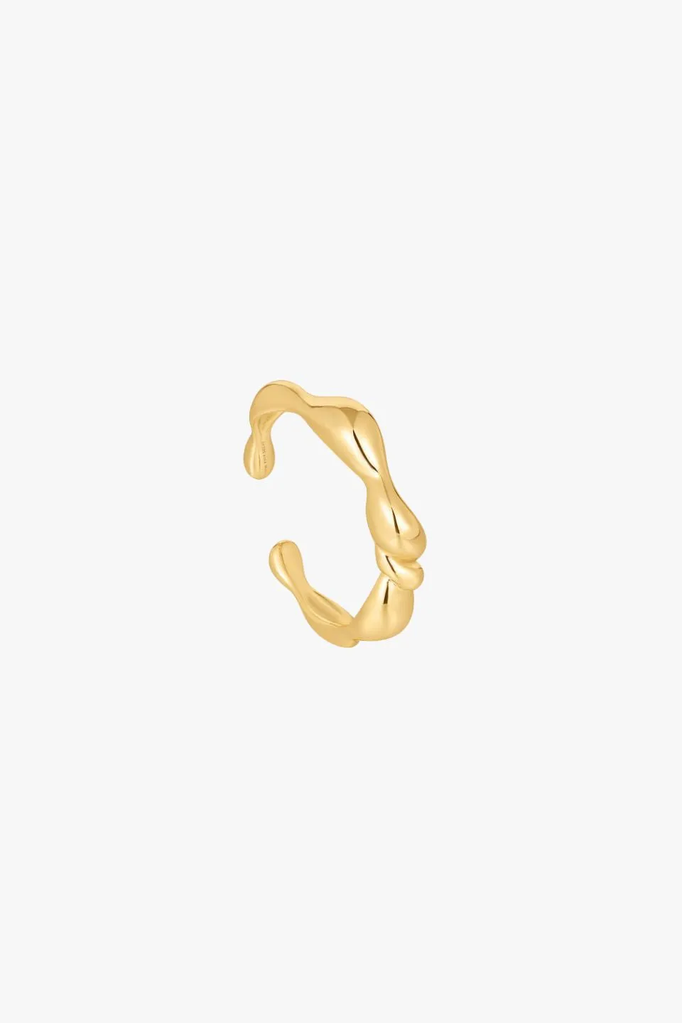 Twisted Wave Adjustable Gold Ring