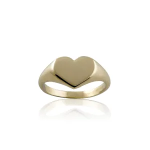 Von Treskow 9CT Gold Heart Signet Ring