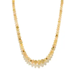 Welo Opal Beaded Necklace x 10k Gold Clasp