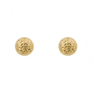 Yellow Gold Round Textured Stud Earrings GE2427