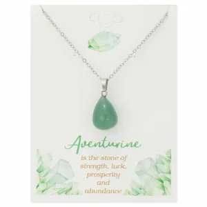 Zad Gemstone Drop Aventurine Necklace