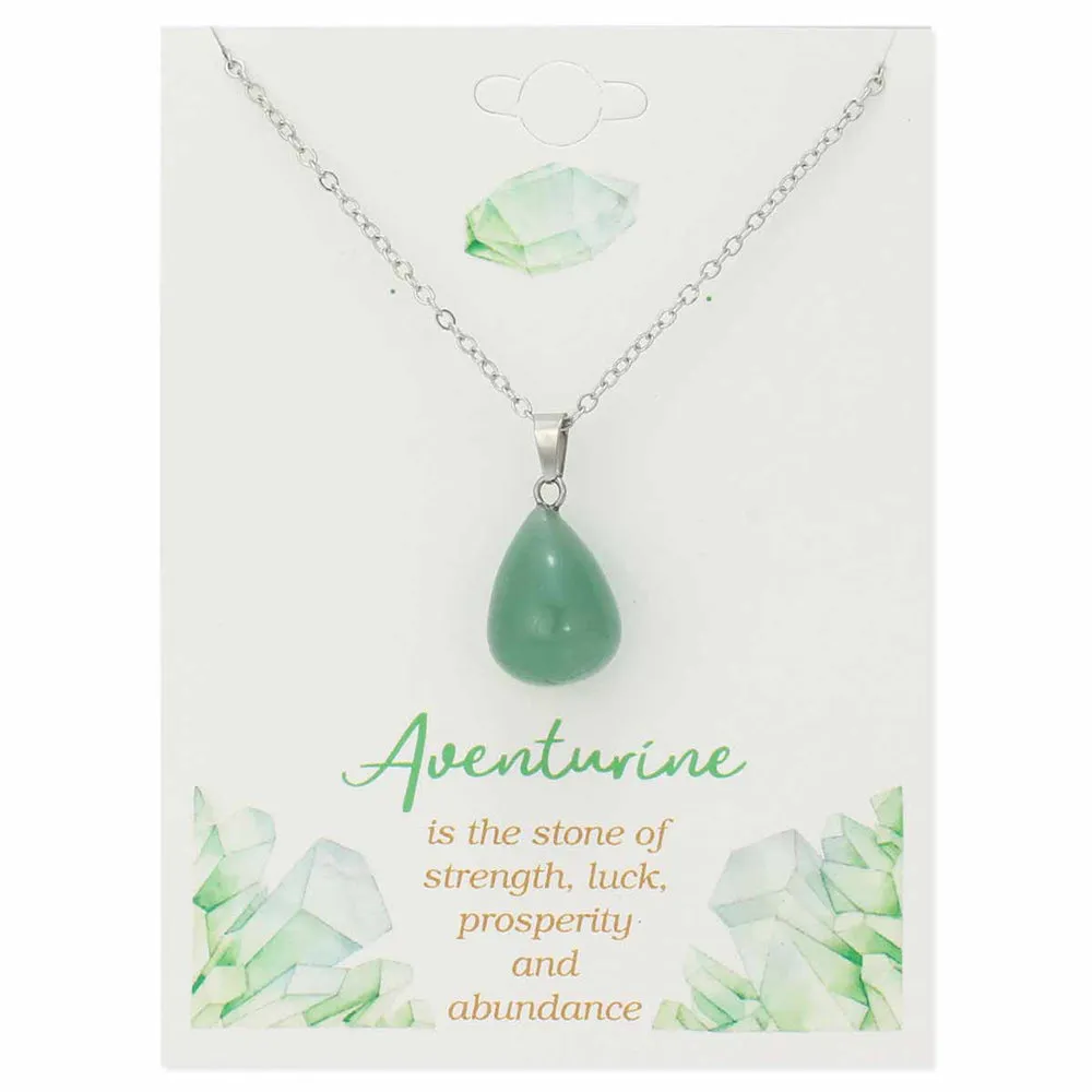 Zad Gemstone Drop Aventurine Necklace